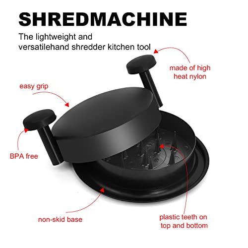 Chicken Shredder Shred Machine ，Chicken Shredder Tool Twist，meat shredder claws，barbecue claws- Alternative to Bear Claws Meat Shredder (Black)