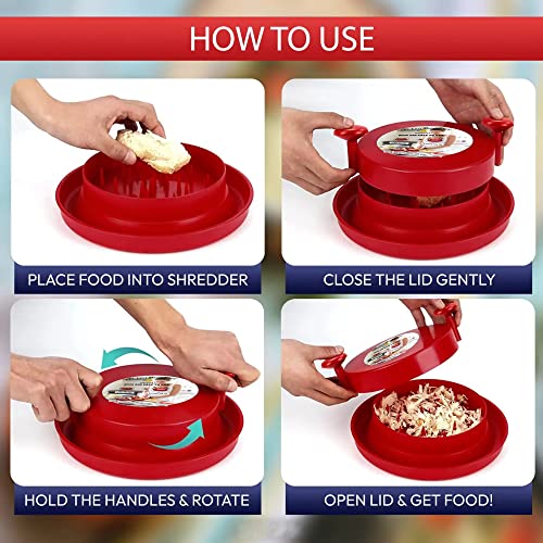 Havana's Kitchen Chicken Shredder - Perfect Meat Shredder Tool Machine with Handle, Chicken Shredder Tool with Anti-Slip Handles, BPA Free, Suitable for Grinding Pork, Beef, & Chicken (Red)