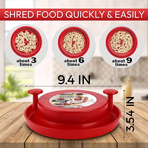 Havana's Kitchen Chicken Shredder - Perfect Meat Shredder Tool Machine with Handle, Chicken Shredder Tool with Anti-Slip Handles, BPA Free, Suitable for Grinding Pork, Beef, & Chicken (Red)
