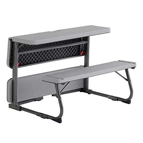 MIHAL Folding Kid's Activity Table with Gray Texture Surface, Steel and Plastic