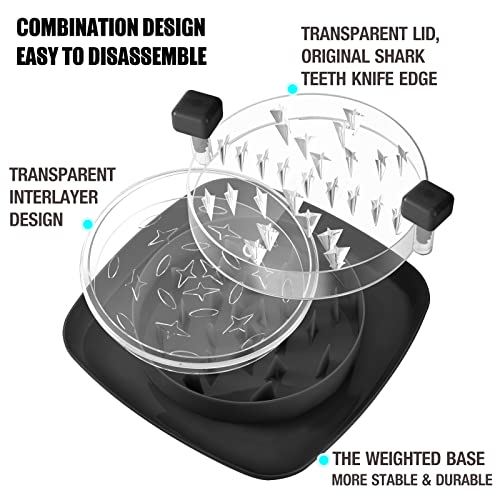 DAJOOEE Chicken Shredder, Upgrade 3-Layer Meat Shredder Tool, Anti-Slip Large Capacity, Easy to Clean & Take Out, Patent Design Shark Fin Shaper for Shred Chicken Cabbage Beef Pork