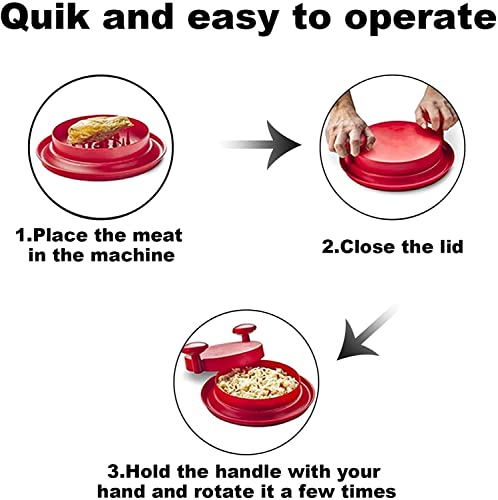 HaiZhiTong 10.3in Chicken Breast Shredder Mincer Mincer Tool with Handle and Anti-Slip Bottom Mat for Pork Red Beef Chicken Breast Substitute for Bear Claw (Red)