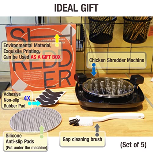 DAJOOEE Chicken Shredder, Upgrade 3-Layer Meat Shredder Tool, Anti-Slip Large Capacity, Easy to Clean & Take Out, Patent Design Shark Fin Shaper for Shred Chicken Cabbage Beef Pork