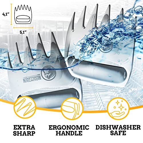 Meat Claws Meat Shredder for BBQ - Perfectly Shredded Meat, These Are The Meat Claws You Need - Best Pulled Pork Shredder Claw x 2 For Barbecue, Smoker, Grill (Solid Metal)