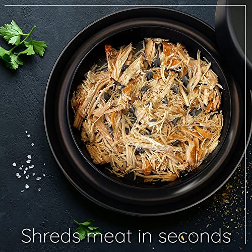 3 PCS Chicken Shredder,Shredder Pro Bowl with Meat Claws,Meat Shredder Tool with Handles,Heat Resistant Bear Claws for Shredding Meat,Meat Shredder,Chicken Tool,Non-Skid Chicken Shredder,black
