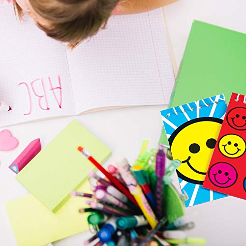 Mini Spiral Notepads - (Pack of 24) 2.4" x 3.6 inch Assorted Cute Smile Face Memo Pad Notebooks, Pocket Size Emoji Party Supplies and Party Favors for Kids, Goodie Bags, Stocking Stuffers, Gift or Prize