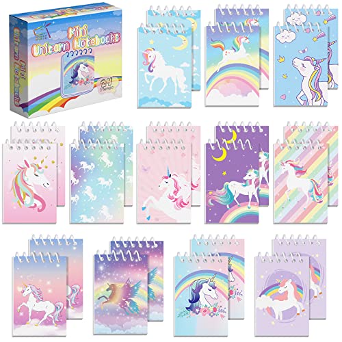 HOBBY HORSE 24 Pieces Unicorn Mini Notebooks Printed Stationery Small Unicorn Spiral Notepads in 12 Designs for Unicorn Party Favors, 3.54 x 2.36 Inch