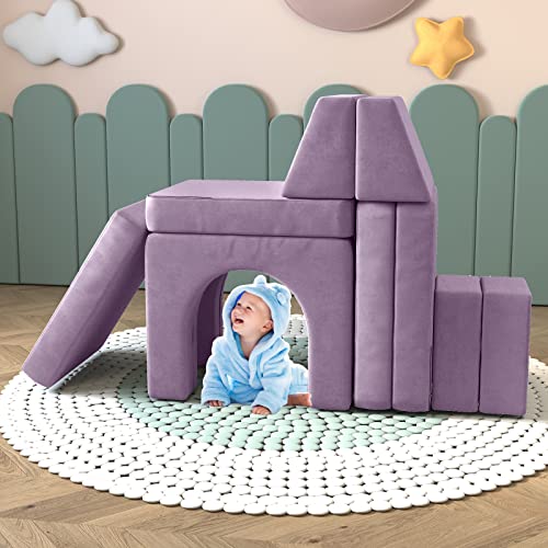 wanan Kids Couch 10PCS, Toddler Couch with Modular Kids Couch for Playroom Bedroom, 10 in 1 Multifunctional Toddler Couch for Playing, Creativing, Sleeping, Indoor Kids Sofa (Blueberry)