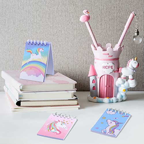 HOBBY HORSE 24 Pieces Unicorn Mini Notebooks Printed Stationery Small Unicorn Spiral Notepads in 12 Designs for Unicorn Party Favors, 3.54 x 2.36 Inch