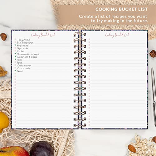 PLANBERRY Recipe Book – Blank Hardcover Cookbook to Write In Your Own Recipes – Empty Cook Book Journal to Fill In – Blank Family Recipe Notebook – 60 Recipes, 6.3”x8.4” (Wild Purple)