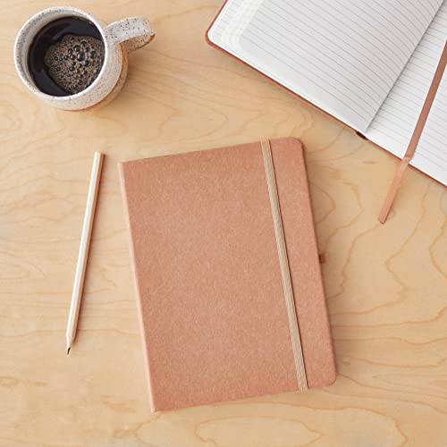 Amazon Aware FSC Certified Kraft Paper Hardcover Lined Journal Notebook, Kraft paper brown, 5 x 8 Inch