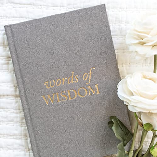 DUNCAN & STONE PAPER CO. Words of Wisdom Journal (Taupe, 109 Pages) – Blank Guest Book for Bridal Shower/Bachelorette/Graduation - Keepsake Diary Notebook to Share Experiences