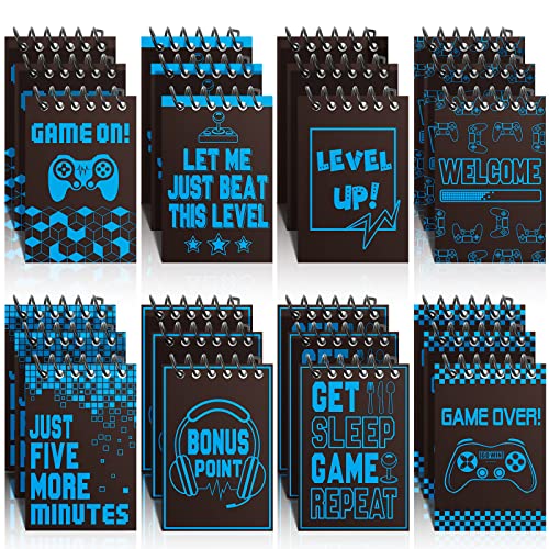 Epakh 24 Pieces Gaming Mini Notepads Video Game Notebooks Gamer Notebooks for Video Gaming Themed Birthday Party Favor Supplies Teacher Classroom Supplies