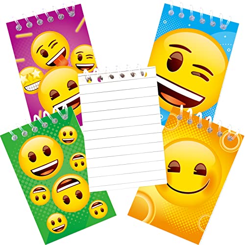 FANCY LAND Emoji Mini Spiral Notepads Emotions Party Favors Notebooks for Kids Teacher Classroom Rewards 24Pcs