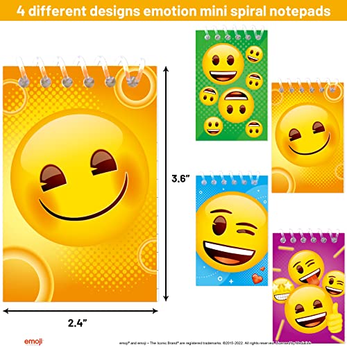 FANCY LAND Emoji Mini Spiral Notepads Emotions Party Favors Notebooks for Kids Teacher Classroom Rewards 24Pcs