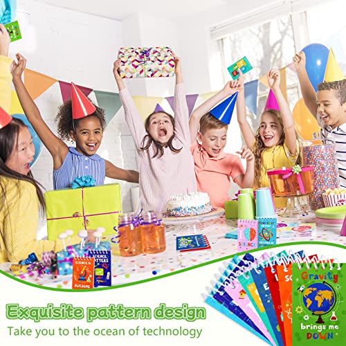 Cindeer Science Party Mini Notebooks Science Party Spiral Portable Notepads Party Bag Stuffers with 8 Designs Teacher Classroom Reward Supply for Boys Girls Planet Birthday Theme Party Favor