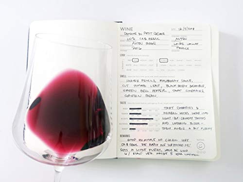Wine Folly Wine Journal Guided Wine Tasting Notes (5" x 7" B6 Notebook) - Features 4 Step Tasting Method, Wine Color Reference Card, and Page Marker (Black)