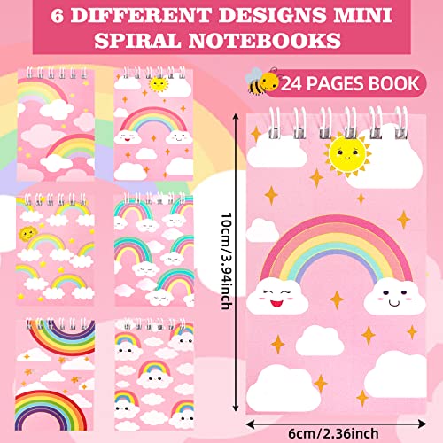 24 Pcs Mini Rainbow Notebook,Rainbow Mini Notepads for Kids,Mini Spiral Notebooks,2.36 x 3.94 Inch Rainbow Pocket Notebooks for Girls Kids Classroom Birthday Rainbow Party Favors