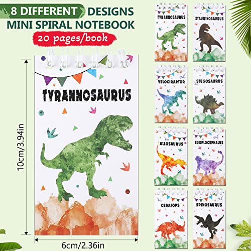 24 Pieces Mini Notebooks for Kids Mini Dinosaur Notebooks Notepad for Kids Dinosaur Party Favor Carnival Goodie Bag Stuffers Journal Notepad Classroom Rewards Supplies for Dinosaur Birthday Party