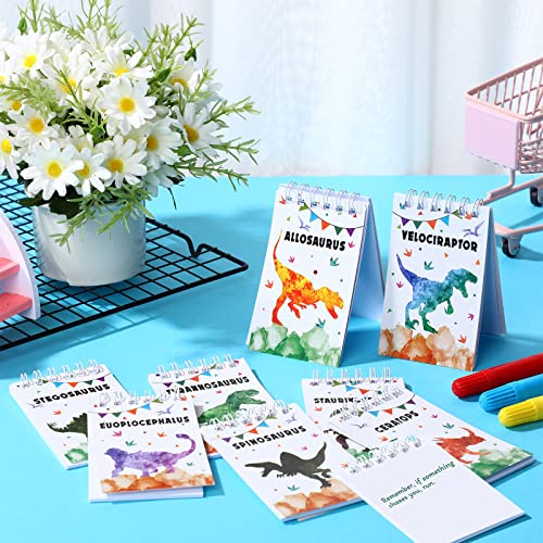 24 Pieces Mini Notebooks for Kids Mini Dinosaur Notebooks Notepad for Kids Dinosaur Party Favor Carnival Goodie Bag Stuffers Journal Notepad Classroom Rewards Supplies for Dinosaur Birthday Party