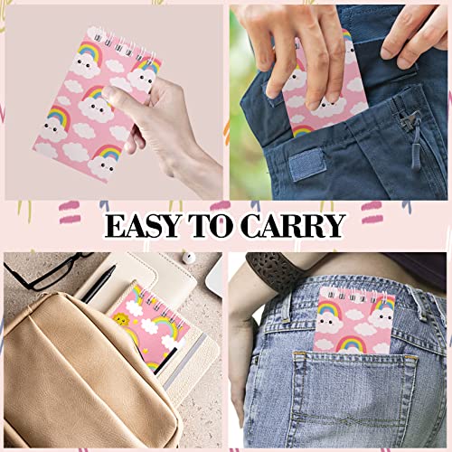 24 Pcs Mini Rainbow Notebook,Rainbow Mini Notepads for Kids,Mini Spiral Notebooks,2.36 x 3.94 Inch Rainbow Pocket Notebooks for Girls Kids Classroom Birthday Rainbow Party Favors
