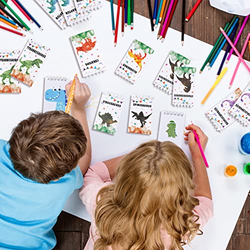 24 Pieces Mini Notebooks for Kids Mini Dinosaur Notebooks Notepad for Kids Dinosaur Party Favor Carnival Goodie Bag Stuffers Journal Notepad Classroom Rewards Supplies for Dinosaur Birthday Party