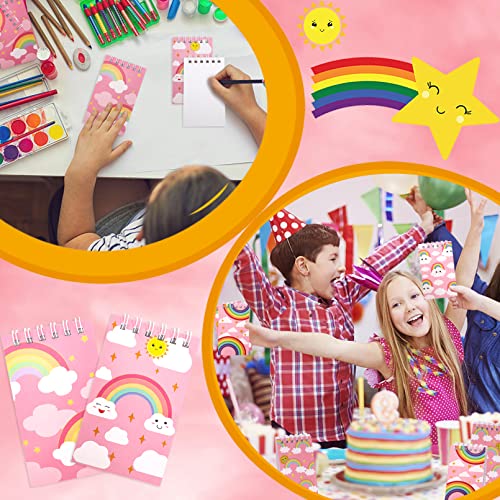 24 Pcs Mini Rainbow Notebook,Rainbow Mini Notepads for Kids,Mini Spiral Notebooks,2.36 x 3.94 Inch Rainbow Pocket Notebooks for Girls Kids Classroom Birthday Rainbow Party Favors