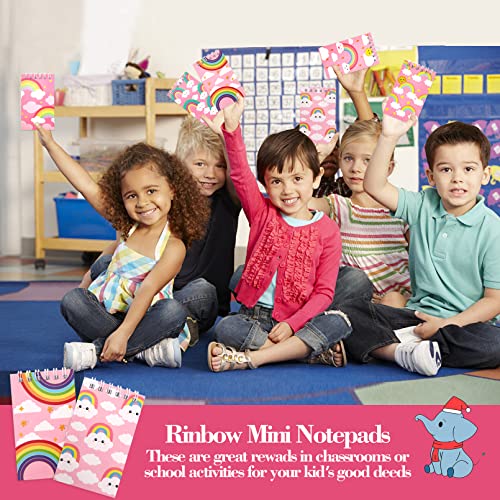 24 Pcs Mini Rainbow Notebook,Rainbow Mini Notepads for Kids,Mini Spiral Notebooks,2.36 x 3.94 Inch Rainbow Pocket Notebooks for Girls Kids Classroom Birthday Rainbow Party Favors