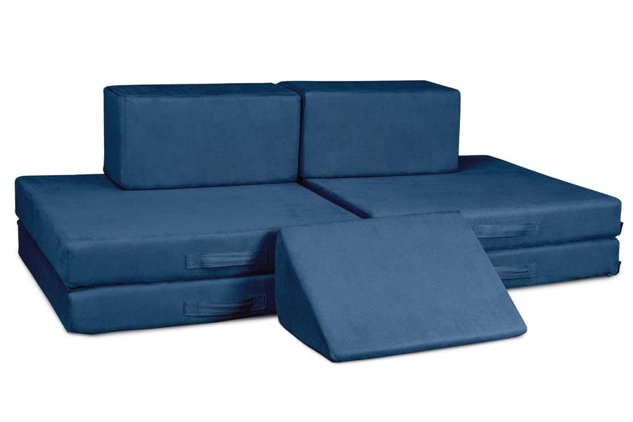 The Figgy Waterproof Play Couch Base Set 7 Piece Indoor Climbing Toy, Playroom Furniture, Kids Fort, or Kids Bedroom Furniture. Montessori-Inspired Kids Modular Sofa.