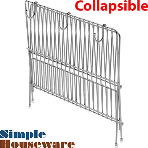 Simple Houseware Collapsible Dish Drying Rack w/Dish Mat, Chrome