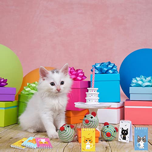 24 Pcs Cat Animal Mini Notepad Cute Cat Small Spiral Pocket Notebook Pet Cat Memo Spiral Tiny Notebooks for Cat Party Favors Kids Birthday Party Classroom School Goodie Bags Stuffers(Cartoon Style)