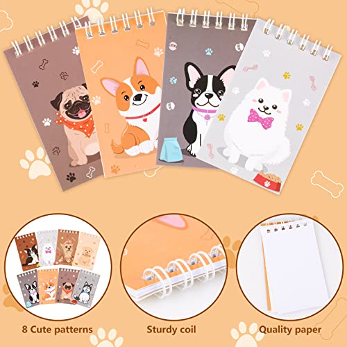 Waenerec 24 Pieces Mini Notebooks Dog Party Favors Cute Puppy Pet Spiral Pocket Notepads Animal Dog Themed Birthday Party Supplies for School Teacher Kids Classroom Reward Gift
