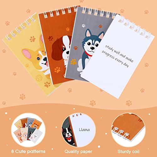 24 Pieces Mini Notebooks Dog Themed Party Favor Puppy Animal Notepads Spiral Pocket Notebooks Birthday Teacher Classroom Rewards Supplies for Kids Party Goody Bags Stuffers, 2.36 x 3.94 Inches