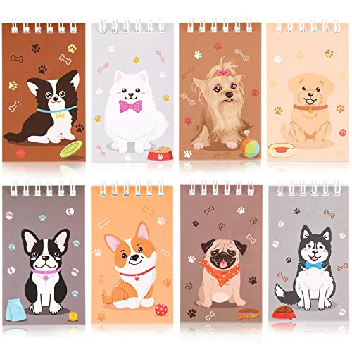 Waenerec 24 Pieces Mini Notebooks Dog Party Favors Cute Puppy Pet Spiral Pocket Notepads Animal Dog Themed Birthday Party Supplies for School Teacher Kids Classroom Reward Gift