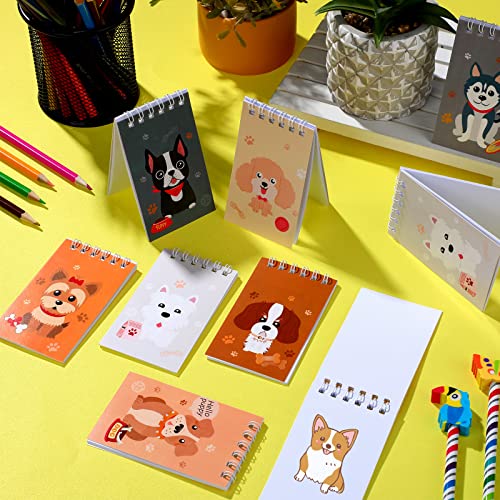 24 Pieces Mini Notebooks Dog Themed Party Favor Puppy Animal Notepads Spiral Pocket Notebooks Birthday Teacher Classroom Rewards Supplies for Kids Party Goody Bags Stuffers, 2.36 x 3.94 Inches