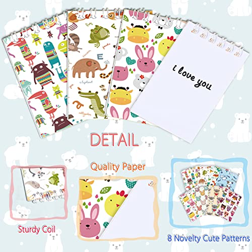 24 Pieces Novelty Cute Animal Mini Notebooks (2.36 x 3.94"）Themed Party Favor Cool Animal Notepads Spiral Pocket Notebooks Birthday Gift Teacher Classroom Rewards for Kids Adults Party Goody Bags Stuffers.