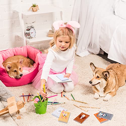 24 Pieces Mini Notebooks Dog Themed Party Favor Puppy Animal Notepads Spiral Pocket Notebooks Birthday Teacher Classroom Rewards Supplies for Kids Party Goody Bags Stuffers, 2.36 x 3.94 Inches