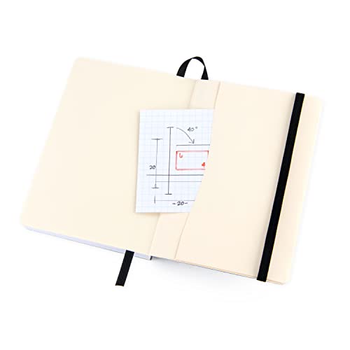 Pentalic 4" x 6" Pocket Grid Traveler Journal, 160 Pages, Black