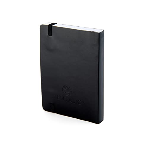 Pentalic 4" x 6" Pocket Grid Traveler Journal, 160 Pages, Black