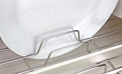 Neat-O Stainless Steel Rustproof Dish Drying Rack with Cutlery Holder and Board