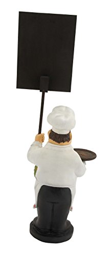 Deco 79 Polystone Chef Sculpture with Chalkboard and Tray, 20" x 11" x 48", White