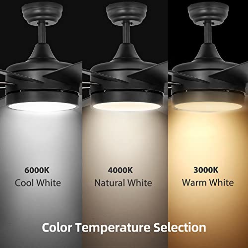 YITAHOME 60-Inch Black Ceiling Fan with Light