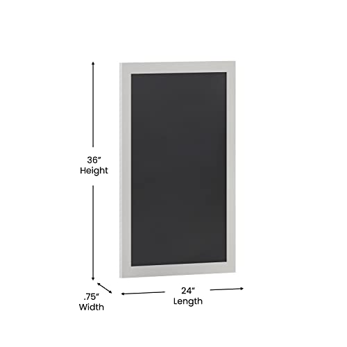 HBCY Creations Rustic Magnetic Wall Chalkboards Framed Decorative Chalkboard - Great for Kitchen Decor, Weddings, Restaurant Menus and More! (Solid White, 24 x 36 Inch)