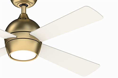 Fanimation Kwad 44 inch Indoor Ceiling Fan with LED Light Kit, Brushed Satin Brass