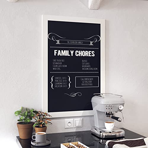 HBCY Creations Rustic Magnetic Wall Chalkboards Framed Decorative Chalkboard - Great for Kitchen Decor, Weddings, Restaurant Menus and More! (Solid White, 24 x 36 Inch)