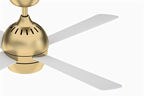 Fanimation Kwad 44 inch Indoor Ceiling Fan with LED Light Kit, Brushed Satin Brass