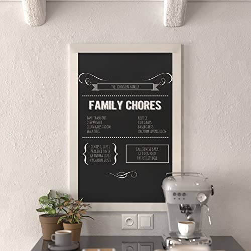 HBCY Creations Rustic Magnetic Wall Chalkboards Framed Decorative Chalkboard - Great for Kitchen Decor, Weddings, Restaurant Menus and More! (Solid White, 24 x 36 Inch)