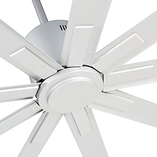 BiGizmos 96 Inch Industrial DC Motor Ceiling Fan, Damp Rated Indoor or Covered Outdoor Ceiling Fans for Home or Commercial, Porch Patio Warehouse Restaurant, 6-Speed Remote Control