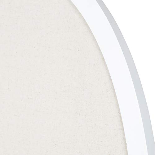 Kate and Laurel Holbrook Farmhouse Framed Oval Fabric Pinboard, 24 x 36, White, Decorative Bulletin Board for Wall