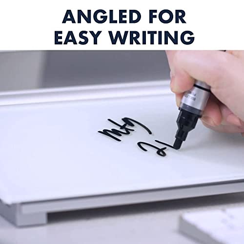 Quartet Whiteboard, Glass Dry Erase Board with Storage for Desktop Notetaking, 18" x 6", Clean Surface, 1 Marker, White Surface (GDP186)